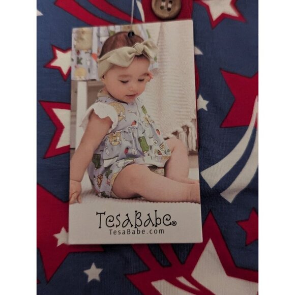 TesaBabe Girls 4th Of July Red/White/Blue Blouse 18-24 Months Bamboo Material - Picture 3 of 9
